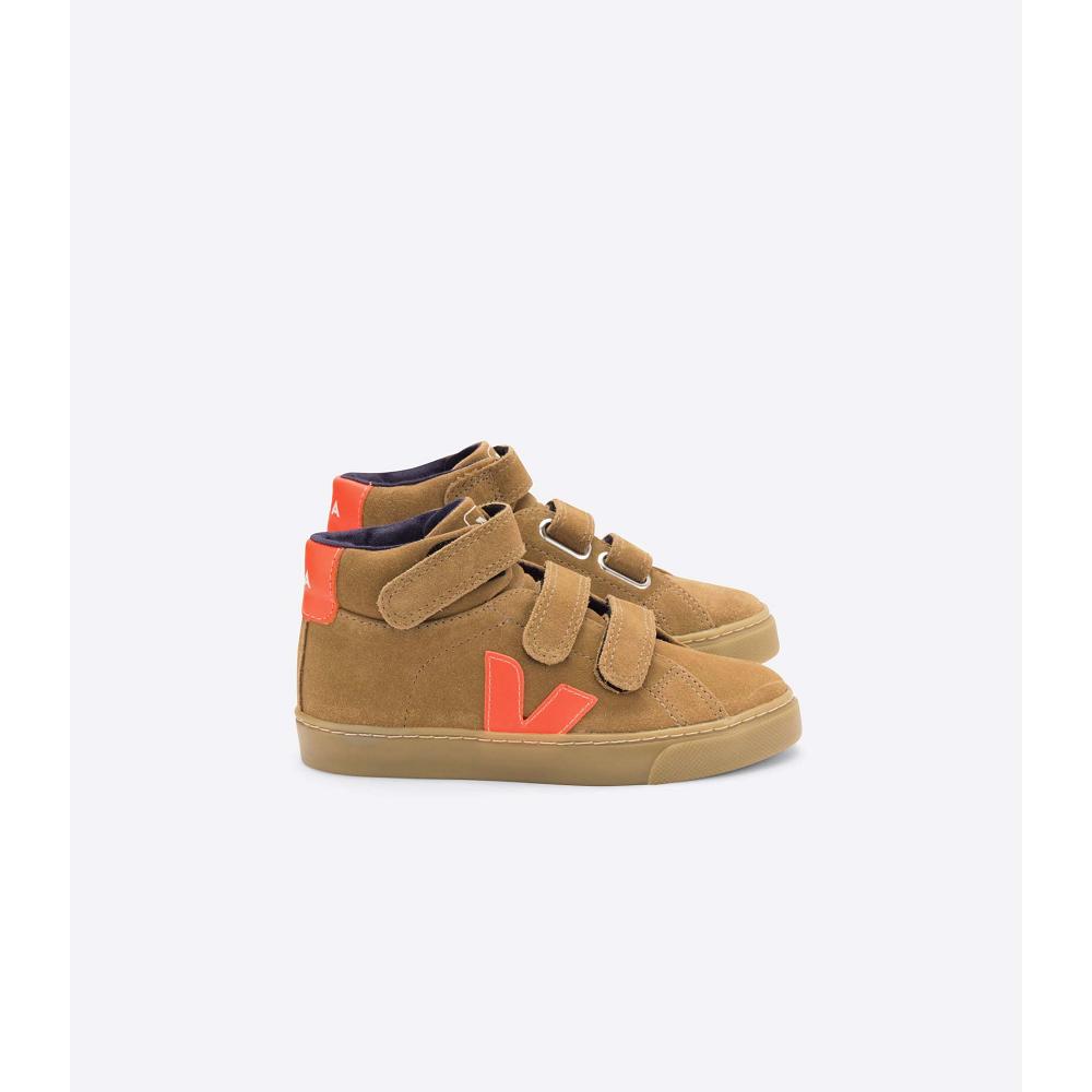 Brown Kids\' Veja ESPLAR MID SUEDE High Tops | AU 679PJJ